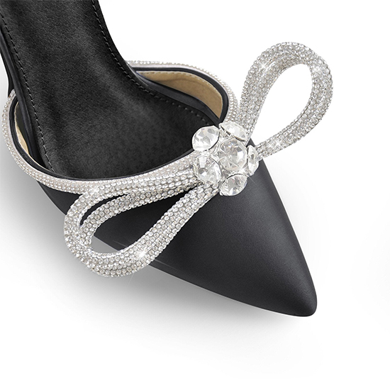 2022 hot sale crystal Bow Pointed Toe High Heel Sandals (4)